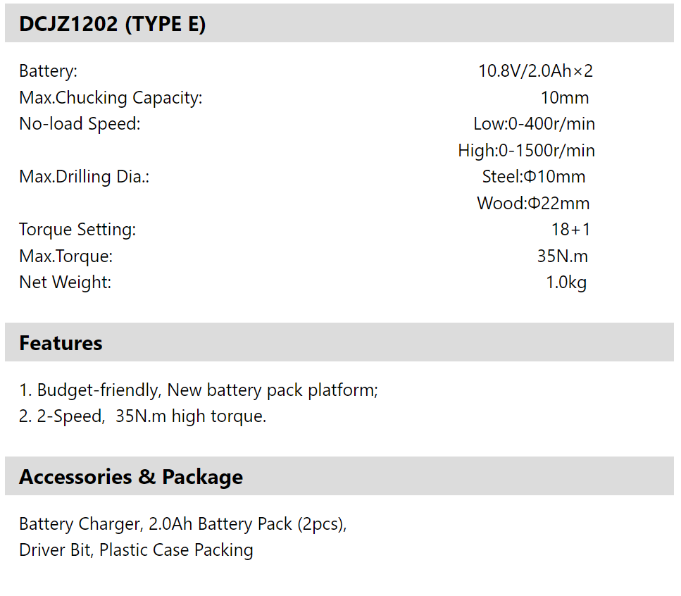 DCJZ1202E Details