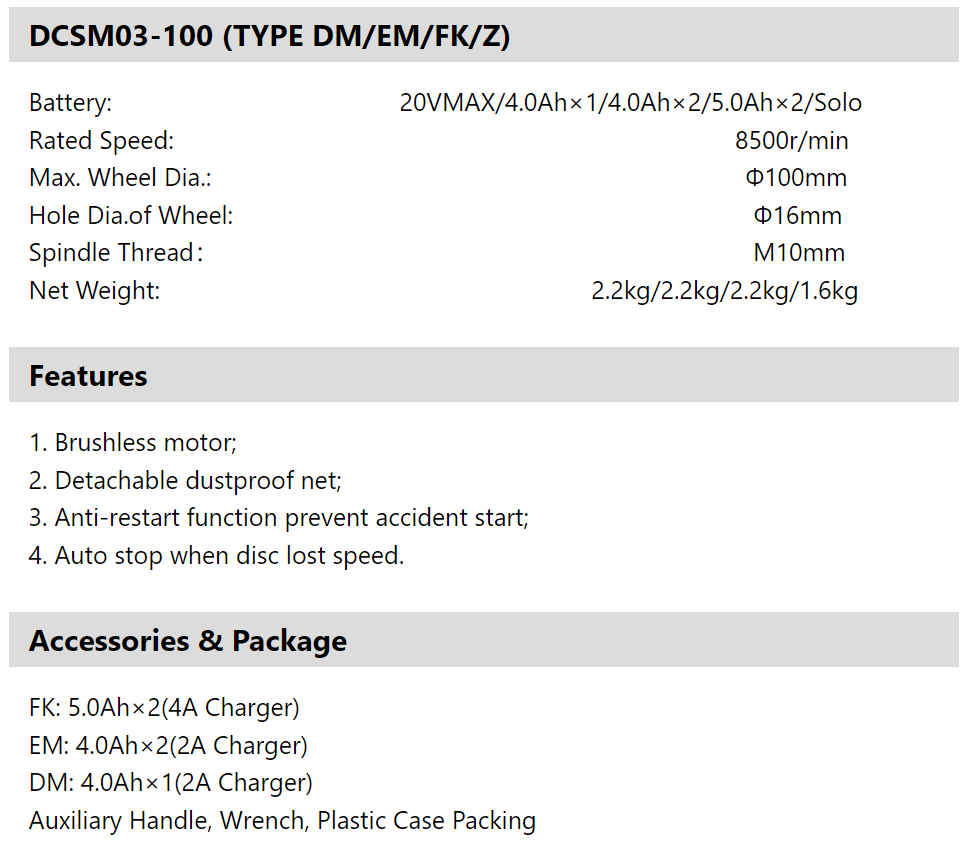 DCSM03-100 Details