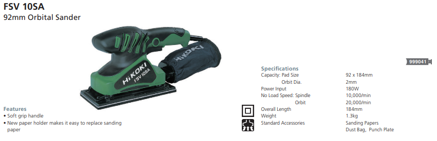 FSV10SA Specs